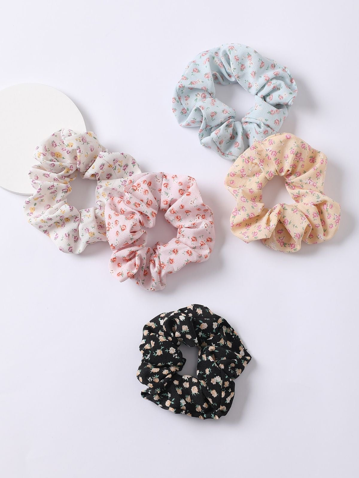 Bundle of 5 Cute Printed Scrunchies
