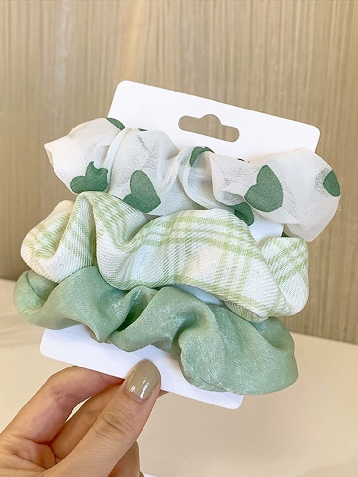Bundle of 3 Cute Printed Scrunchies