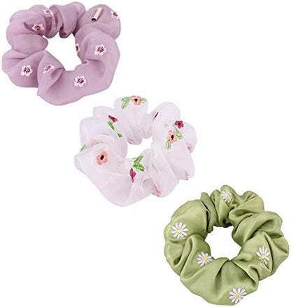Bundle of 3 Cute Printed Scrunchies