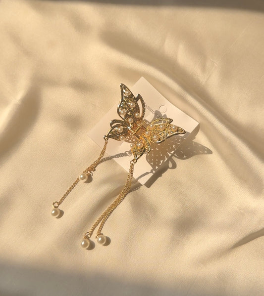 Butterfly Metal Hair Claw Clip with Tassels