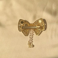 Fancy Bow Barrette with Rhinestones