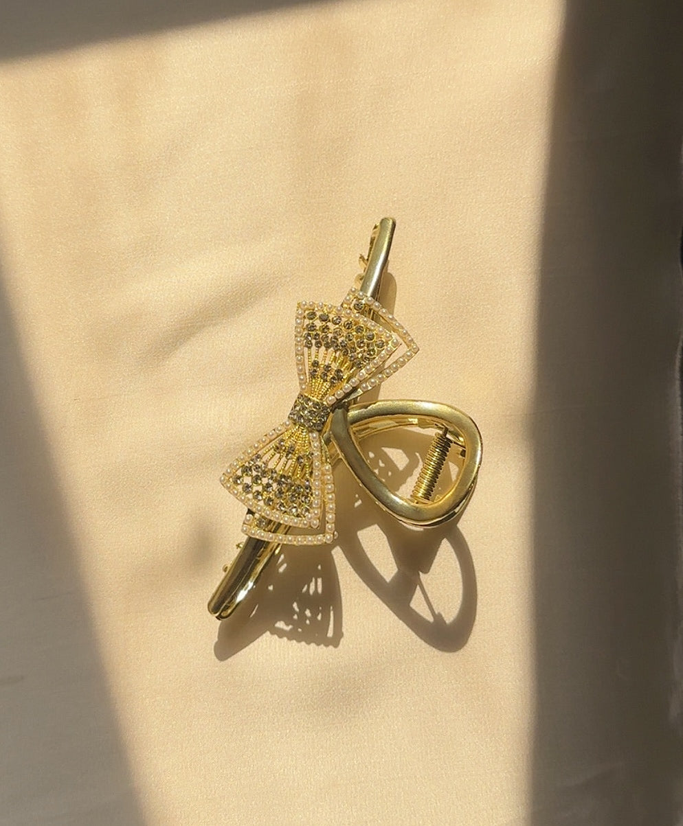 Embellished Bow Claw Clip
